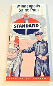 MINNEAPOLIS SAINT PAUL~STANDARD OIL COMPANY ~VINTAGE 1956 MAP - Picture 1 of 12