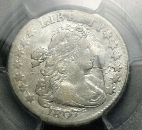 1807 Draped Bust Dime  PCGS XF Details Cover
