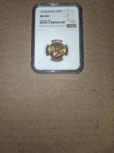 1918 I India Gold Sovereign NGC MS 64+ - Picture 1 of 2