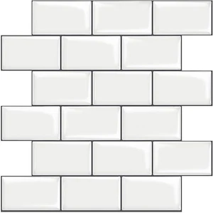 10-Sheet White Subway Tiles Peel and Stick Backsplash, Stick on Tiles Kitchen Ba - Picture 1 of 12