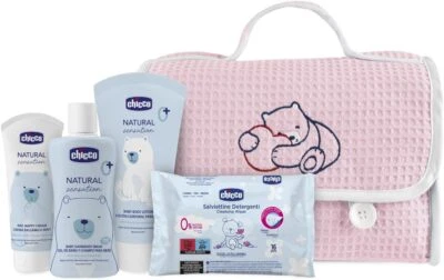 Chicco, Natural Sensation Set Cambio Windel E Baby Badewannen Mit Beauty Case