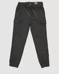 $58 Galaxy By Harvic Men's Black Drawstring Stretch Cargo Pants Size XL - Picture 1 of 2
