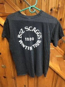 Authentic Vntg 1980 Boz Scaggs Winter Concert Tour See Factor Band Crew T Shirt - Picture 1 of 7