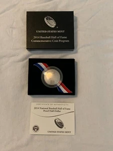 2014-S Baseball Hall of Fame Proof Clad Half Dollar w US Mint OGP & COA - Picture 1 of 1