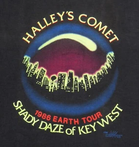 HALLEY'S COMET 1986 EARTH TOUR - Shady Daze Key West Glow/Dark VINTAGE T-Shirt XL - Bild 1 von 3