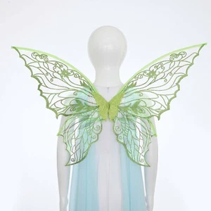 Kids Angel Sheer Shiny Party Wings Butterfly Decor Gradient Fairy Elastic Show - Picture 1 of 64