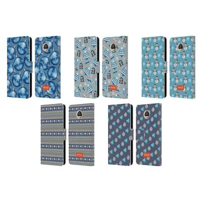 emoji® WINTER PATTERNS LEATHER BOOK WALLET CASE COVER FOR MOTOROLA PHONES - Image 1 of 4