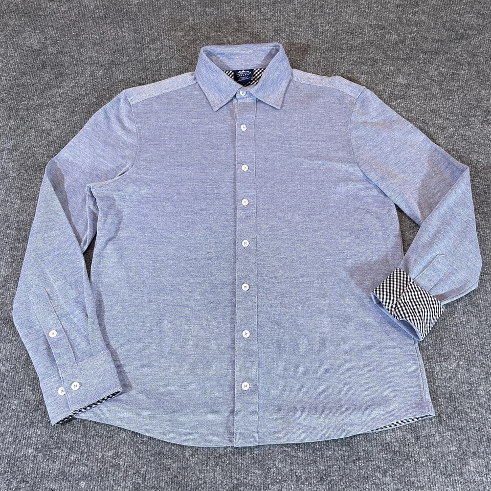 Charles River Apparel Shirt Mens Small Blue Naugatuck Pique Button Down S - Image 1 of 4