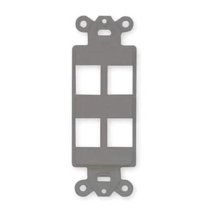 HUBBELL PREMISE WIRING ISF4GY Outlet Frame,4 Port,ISF Decorator Outlet 6KB24 - Picture 1 of 2