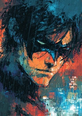 Nightwing  Art  Card 1/1 PaintOholic Signed ONE OF A KIND - Image 1 of 2