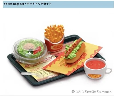 Re-Ment  fast food, Petit Burger #2 Hot Dog Fries 2004 Barbie dollhouse minis - Image 1 of 4