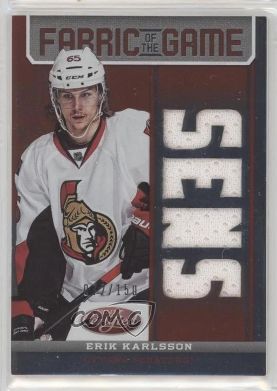 2012-13 Certified Fabric of the Game Mirror Red Team Die-Cut /150 Erik Karlsson - Image 1 of 2