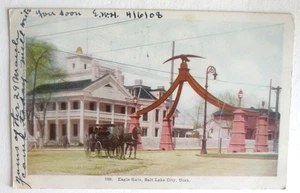 Vintage 1900er Prelinen Postkarte von Eagle’s Gate, Salt Lake City, Utah - Bild 1 von 2