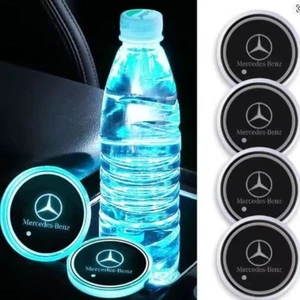 2PCS LED Car Cup Holder Mat Light Up Coaster Pad For Mercedes with 7 Colors - Picture 1 of 10