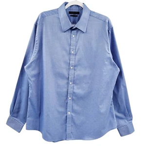 Tommy Hilfiger Athletic Fit Stretch Blue Long-sleeve Dress Shirt Mens 17.5 36/37 - Picture 1 of 8