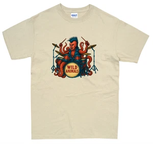 Drummer T Shirt Octopus Punk Band Wild Animals Rocker 25 colours S-5XL - Picture 1 of 27