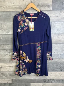 Joe Browns Tunika Kleid Gr. UK 10 dunkelblau Schmetterling bestickt Mix It Up - Bild 1 von 14