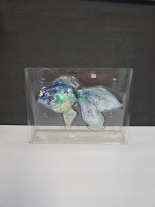 Large Beaded Foam And Frills Blue Purple Fish Ornament/ Decor - Picture 1 of 10