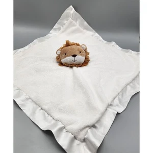Hallmark Lion Security Blanket Lovey White Satin Baby Plush Toy Soft 18" Safari - Picture 1 of 9