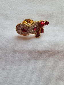Vintage Swarovski Kristall Harlekin Rubinrot Maske Pin - Bild 1 von 3