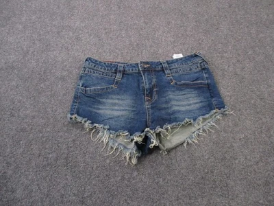 True Religion Shorts Women 29 Blue Denim Cut Off Frayed Faded Preppy Casual Y2K - Image 1 of 4