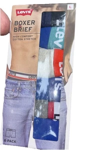 Levi’s Large Herren 6er Pack Boxershorts High Comfort Cotton Stretch Neu - Bild 1 von 5