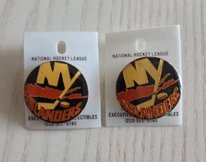 2X Vintage New York Islanders Team Logo Pin NHL - Foto 1 di 2