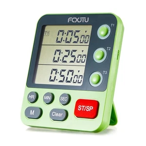Digital Dual Triple Kitchen Timer, 3-Channel Magnetic Countdown Timer for Coo... - Bild 1 von 7