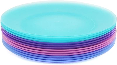 KOXIN-KARLU 10-Inch Plastic Dinner Plates Reusable Plates Picnic Plates | Set of - Image 1 of 4