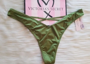 VICTORIA'S SECRET ENTRECRUZADO PIERNA ALTA TANGA PANTY MEDIO PERFECTO VERDE PERA NUEVO CON ETIQUETAS - Imagen 1 de 11