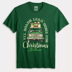 Mens Womens NWT Green FORD BRONCO Christmas T-Shirt Small - Picture 1 of 1