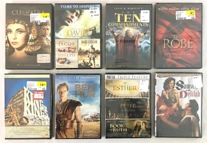 Lot of 8 DVD Classics, The Robe, Story of David, Ben Hur, King of Kings + Sealed - Picture 1 of 6