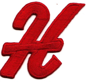 LETTERS - Red Script 2" Letter "H" - Iron On Embroidered Applique - Picture 1 of 1