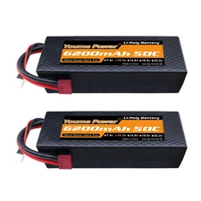 2pcs 11.1V 6200mAh 3S LiPo Battery Hardcase 50C Deans for Rc Buggy Car Truck