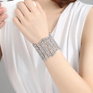 Super Twinkling Top Quality All Cubic Zirconia CZ Bangle Bracelet Wedding Party - Picture 1 of 5