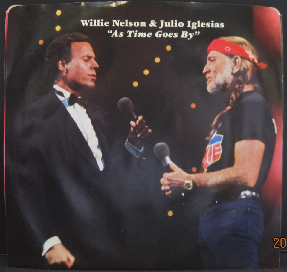 Willie Nelson & Julio Iglesias "As Time Goes By" CBS 45 w/ PS - Store Stock - Image 1 of 1
