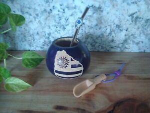 Uruguayan Logo - Mate Gourd- Hand Made- Straw w/ Logo + Spoon BONUS- Yerba Mate