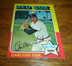 RARE 1975 Topps #80 Blank Back Error Carlton Fisk All-Star HOF Baseball Card EX