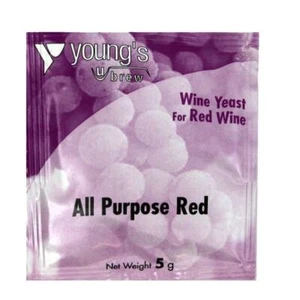 Youngs All Purpose Red Wine Yeast Sachet 5g 4325 Wine Making - Picture 1 of 1