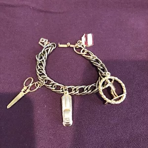 Bettelarmband ~ Faux Gold ~ 5 Charms - Bild 1 von 3