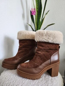 RALPH LAUREN Womens Coraline Shearling Trim Suede Boots style 100035745 Size 6.5 - Picture 1 of 3