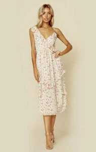 Blue Life Revolve Violet Ruffled Floral Dress in Cream - Size XS or Small *NEW* - Picture 1 of 5