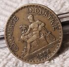 1924 ~ France 1 Franc ~ Km#876 ~ Heavily Circulated French 1Fr. Bronze Coin