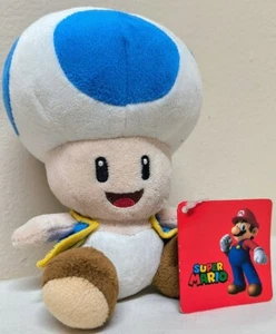Official 2010 San-ie Nintendo Super Mario Blue Toad 7" Plush Japan - NEW - Picture 1 of 8