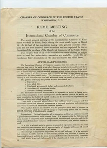 1923 ROME MEETING of the International Chamber of Commerce Bulletin - Picture 1 of 4