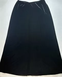 Vintage Velvet Skirt Large Petite Black Maxi JR Nites By Caliendo Pull On EUC - Picture 1 of 7