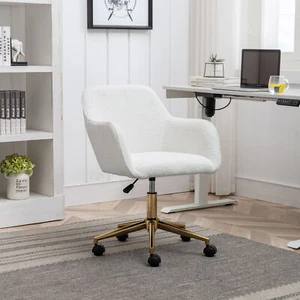 Teddy Fabric Ergonomic Office Chair Home Desk Office Chair Height Adjustable NEW - Picture 1 of 1
