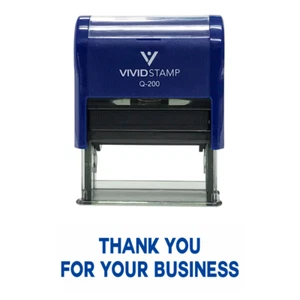 THANK YOU FOR YOUR BUSINESS Self Inking Rubber Stamp (Blue Ink) - Medium - Picture 1 of 1