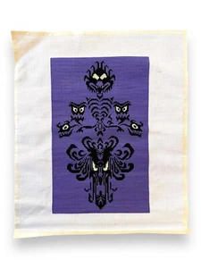 Disney Haunted Mansion Wallpaper Completed Cross Stitch Picture Unframed Spooky - Picture 1 of 6