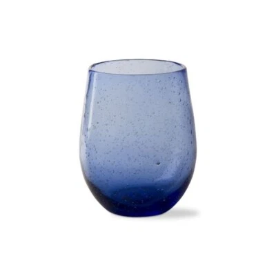 TAG Artisan Navy Blue Bubble Glass Stemless Wine 16oz FREE SHIPPING NWT - Изображение 1 из 4